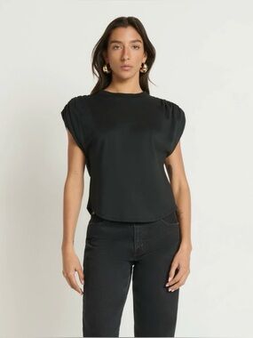 Nation LA Anthropologie Ruched Boatneck Tee✨NWT Sz S